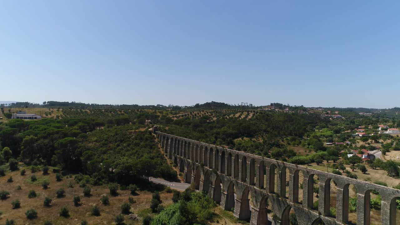 Aqueduct of Peg&otilde;es Tomar Portugal Aerial View