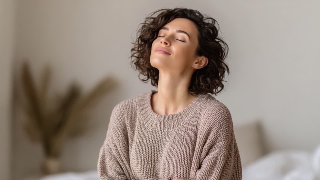 Un momento de paz y reflexión: Capturando la esencia de la calma y la serenidad en dos encuadres de una mujer que abraza la tranquilidad y la armonía interior.