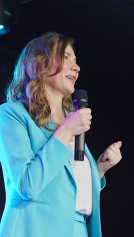 woman giving a speech