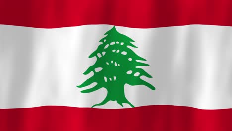 lebanon flag country animation 3d symbol design waving in wind movement national patriotism world culture emblem banner republic west asia middle east red white stripes green tree