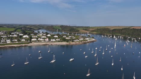 yachts moored st mawes cornwall uk