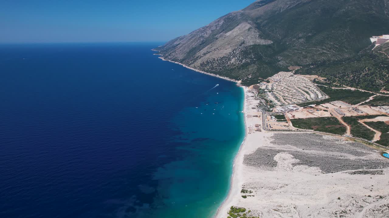 Ionian Seashore Paradise: Residencies and Hotels Rising on White Beaches Along Albania's Blue Turquoise Sea - A Coastal Oasis