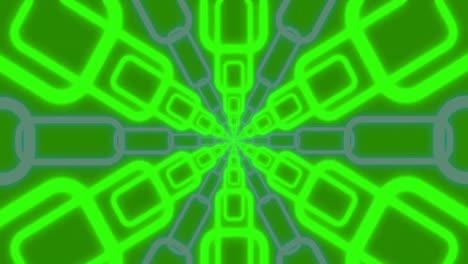 animación de formas en movimiento sobre fondo verde