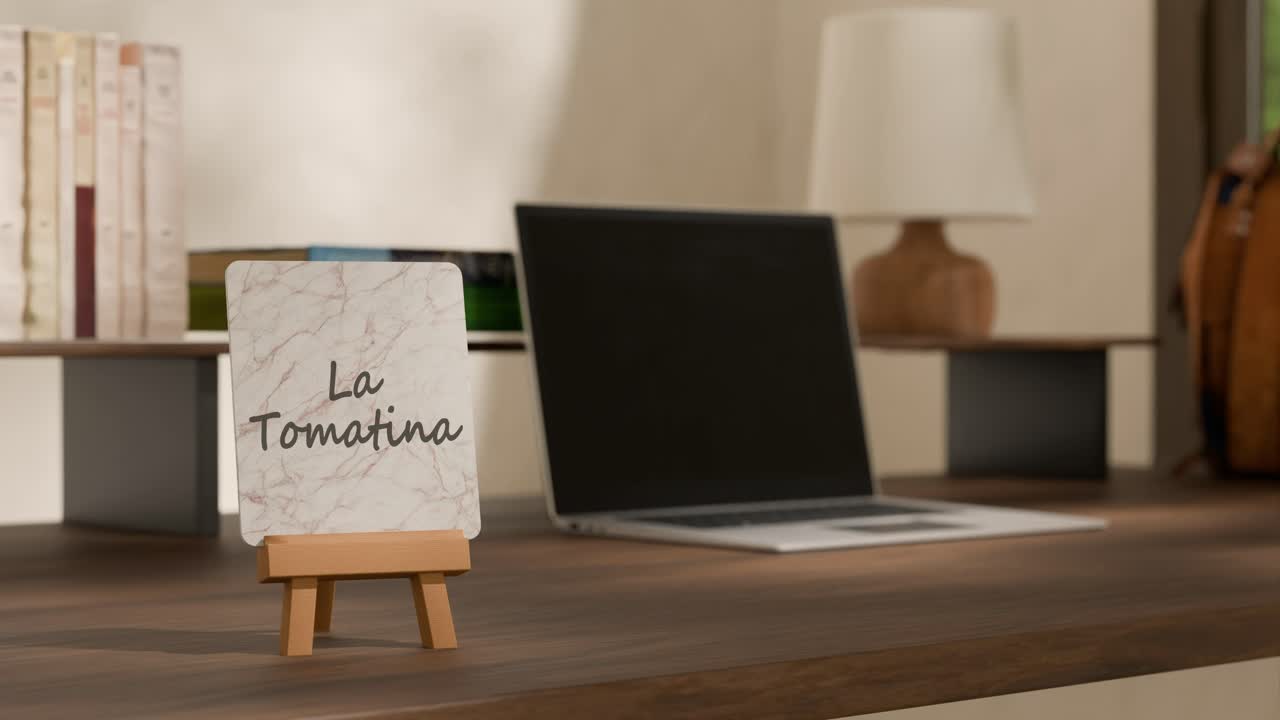 calendario en el escritorio de trabajo que muestra la tomatina