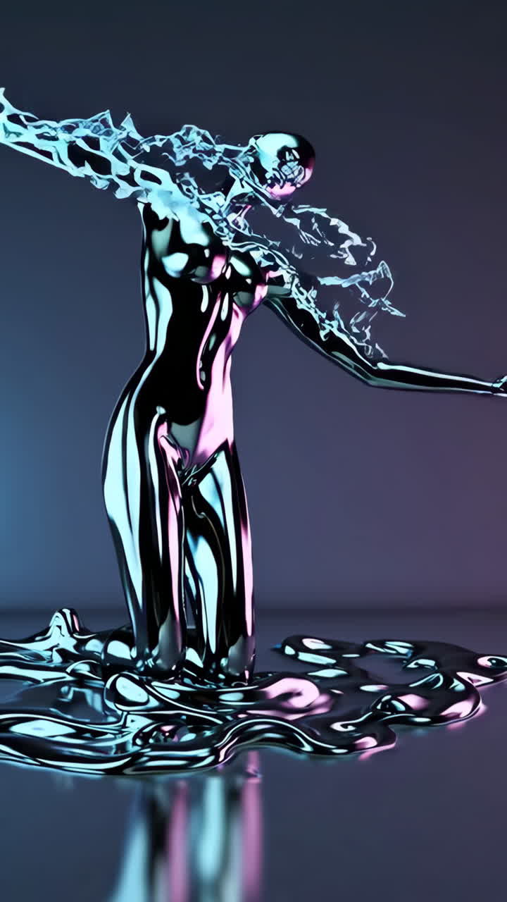 Liquid Metal Woman Figure