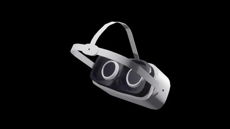 animación del auricular vr girando sobre un fondo negro
