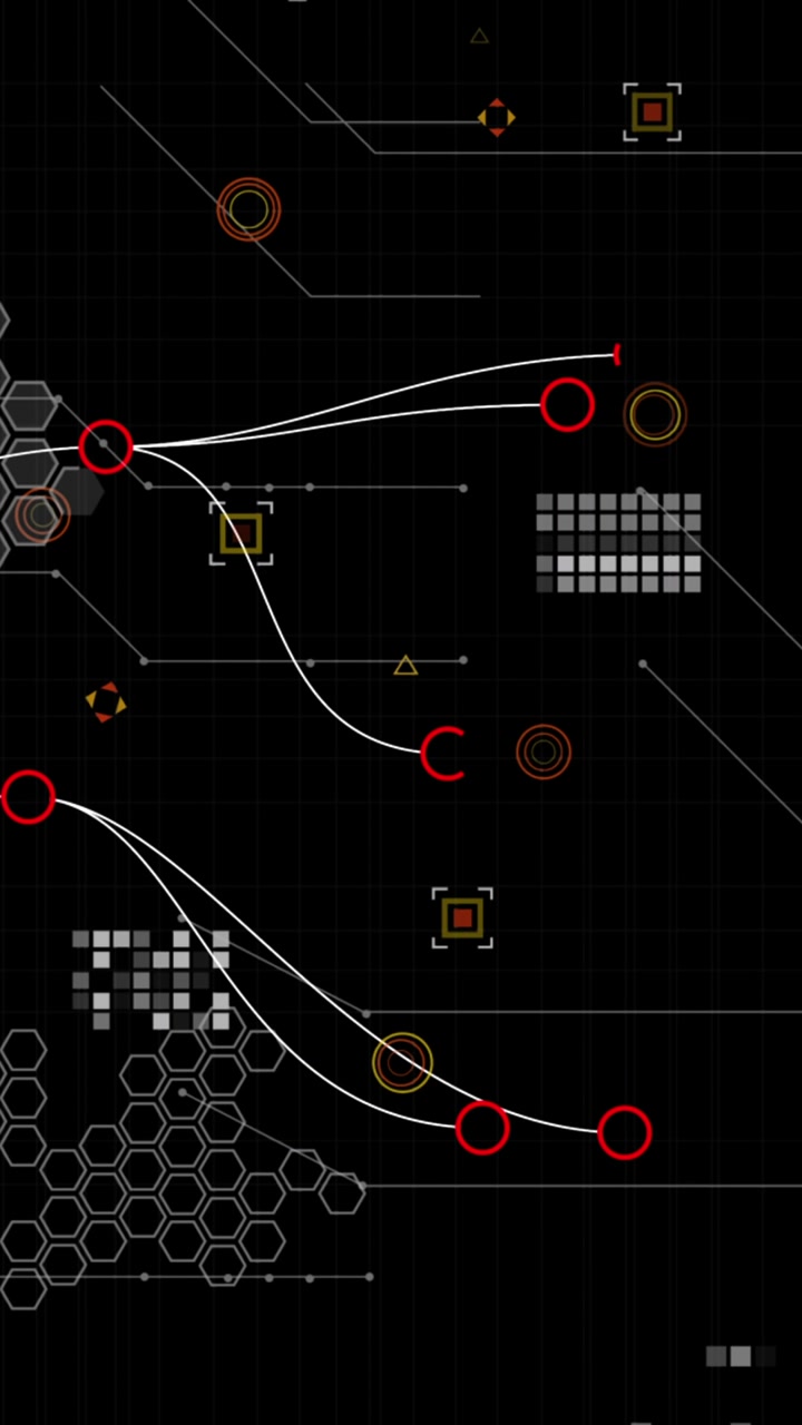 Animation of graphs, data and connections on black background