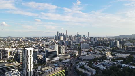 city skyline in central business district of brisbane in queensland, australia