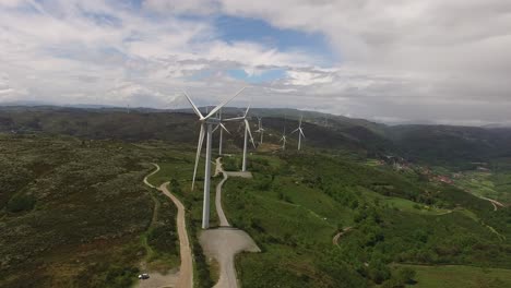 vista aérea del concepto de energía eólica