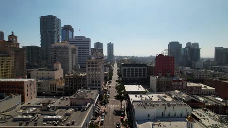 downtown san diego  on e street flying east