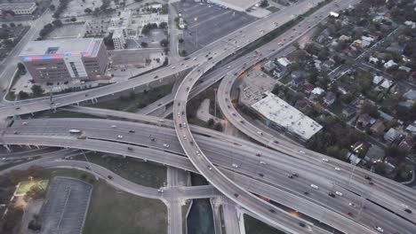 Drone-flight-over-San-Antonio-Texas-downtown-at