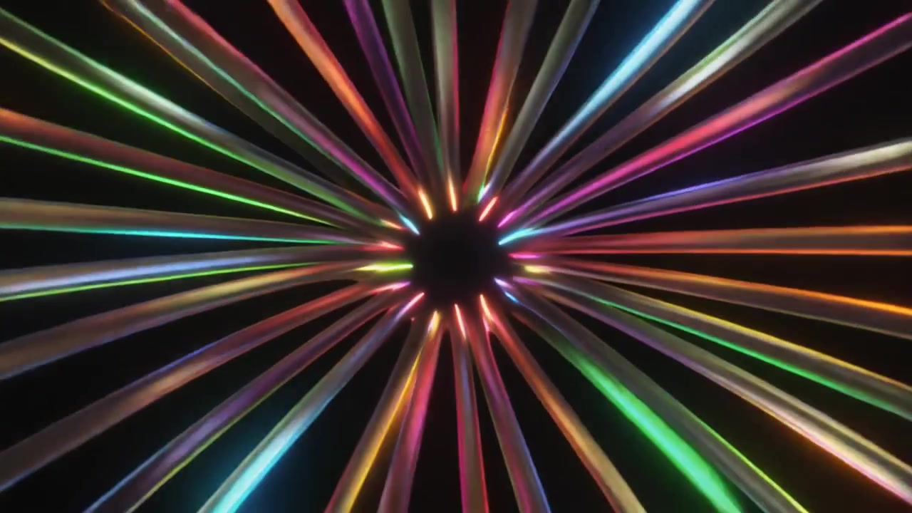 Abstract Motion Background with Glowing Multi-Colored Light Rays
