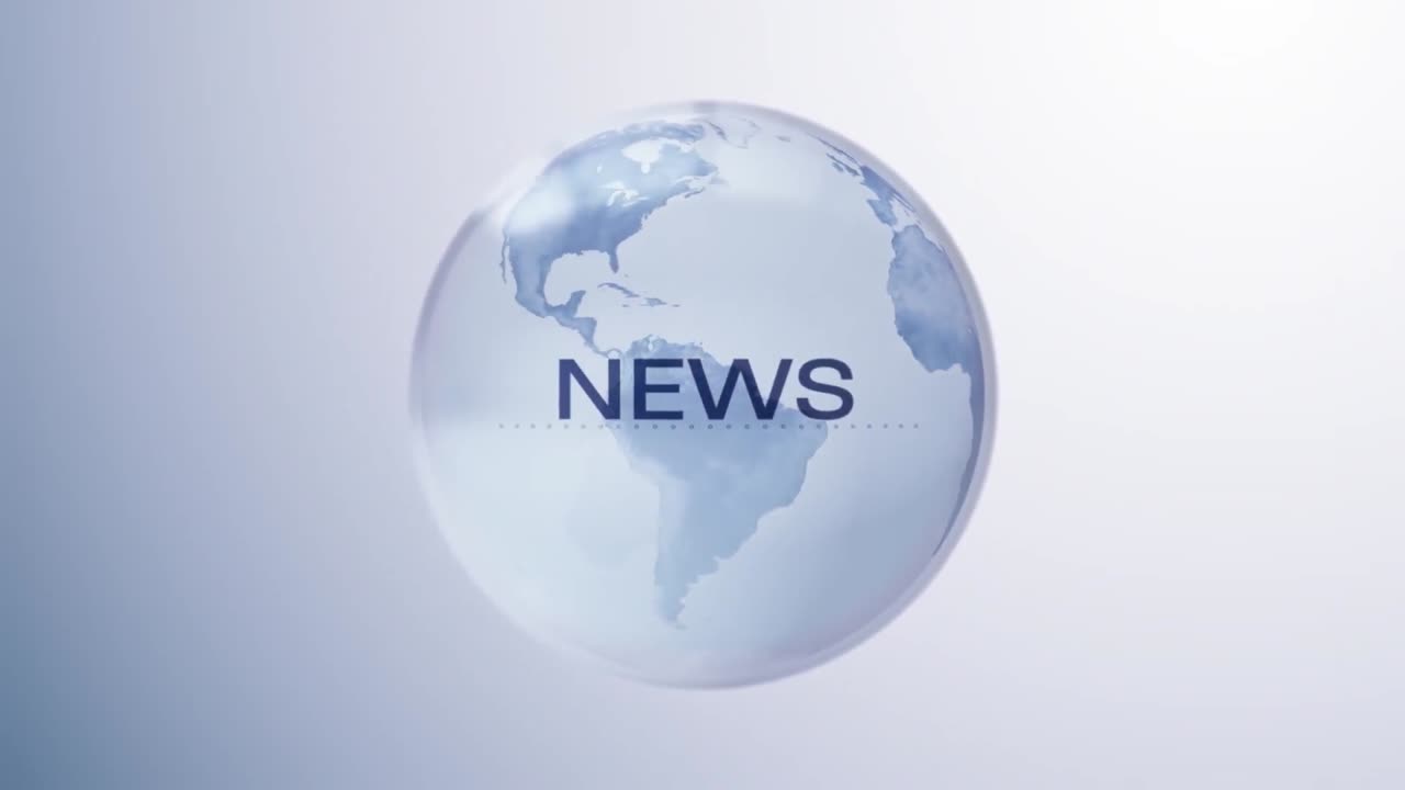 Animatie van het woord Nieuws geschreven met een globe op de achtergrond