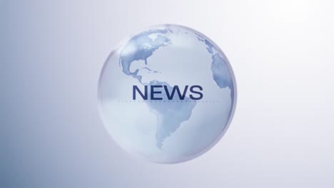 animation of word news written with globe in background