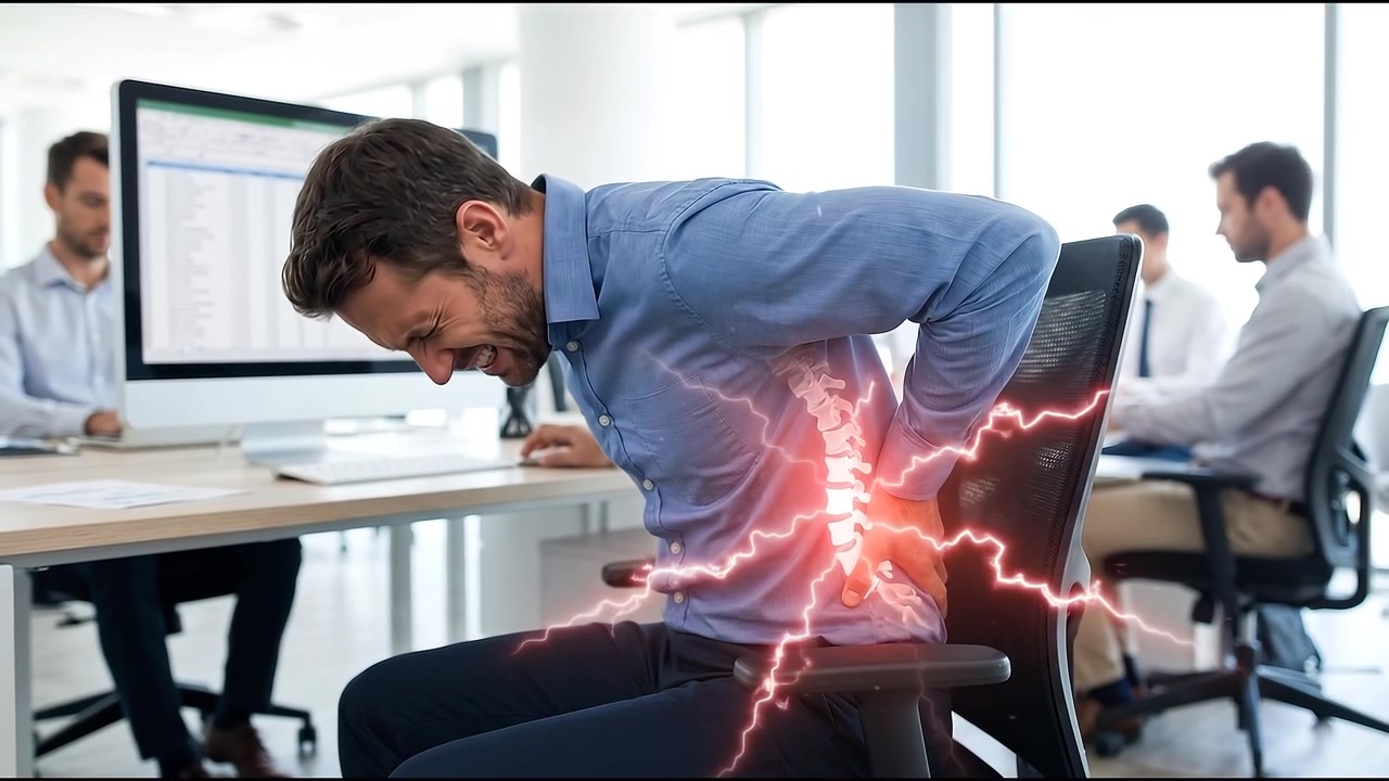 Office Worker Suffering From Severe Lower Back Pain