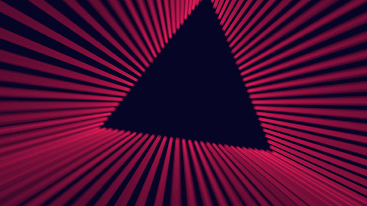 el triángulo rojo de fuego revela un intrincado diseño brillante