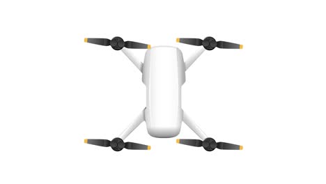 aerial drone rotates smoothly in a top-down view, showcasing fluid motion and symmetrical design in a minimalist style