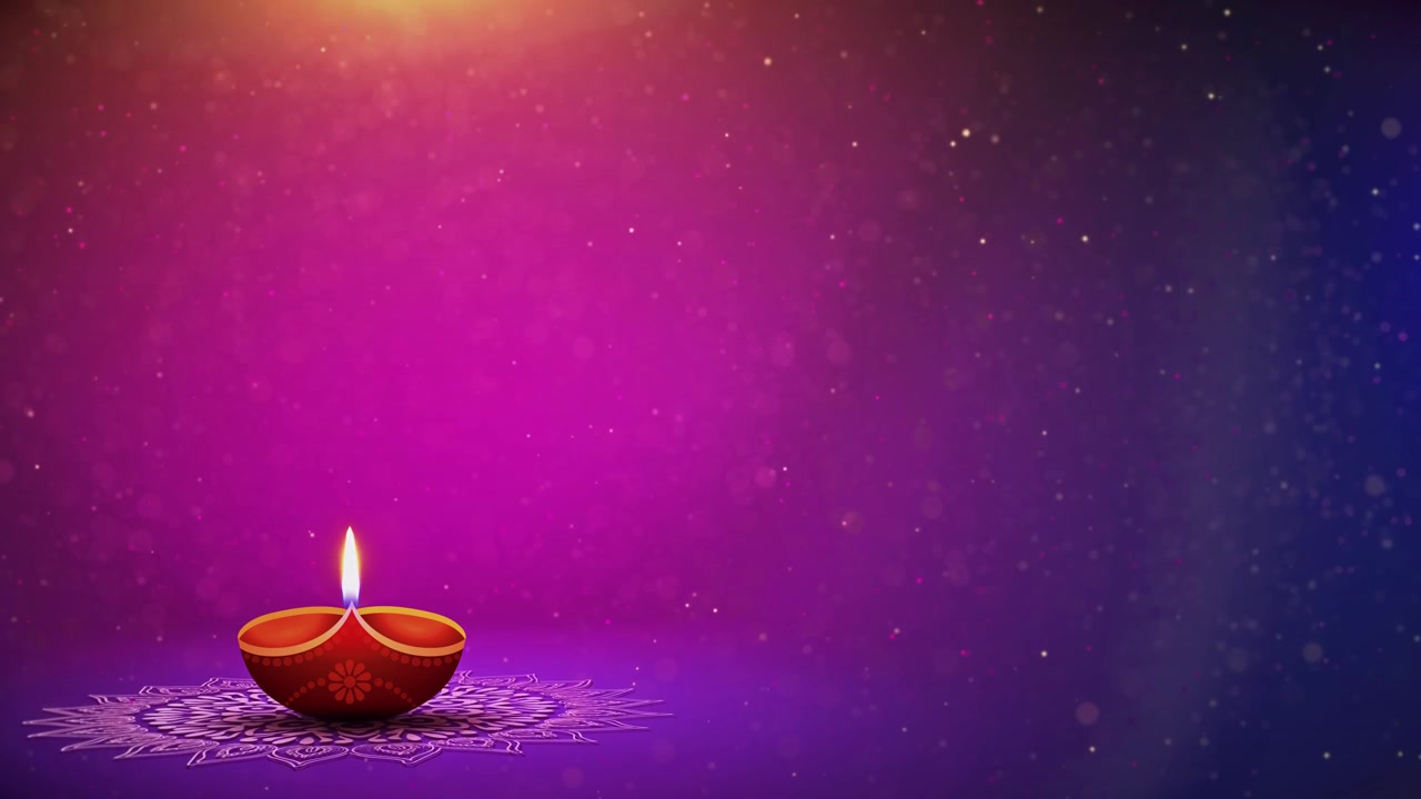 Sfondo Diwali 4K diya floreale accesa durante la festività di Diwali, festival indù delle luci, felice Deepavali
