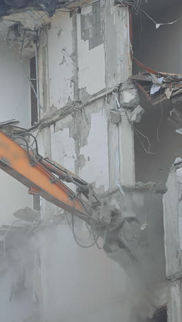 earthquake disaster building distruction. destroying dangerous natural disaster. vertical video