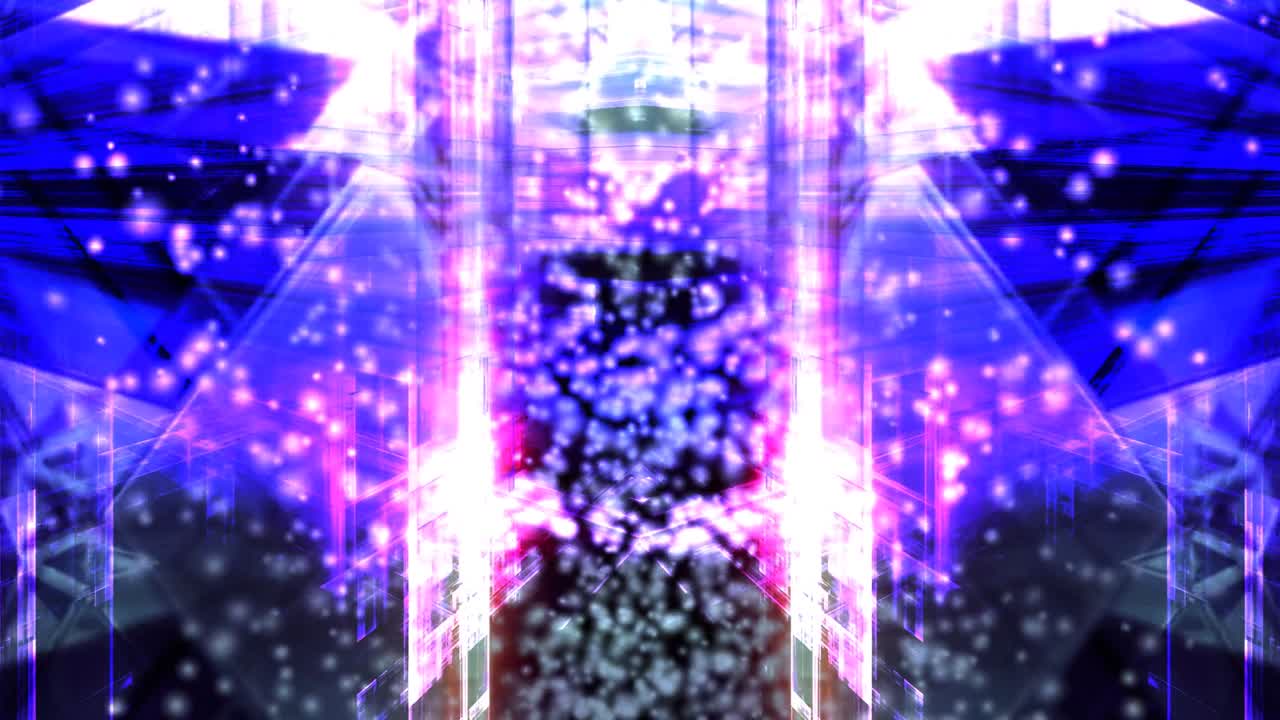 파란색 사이버 공간에서 상승하는 추상적인 디지털 데이터 입자 - 4k 원활한 루프 모션 배경 애니메이션