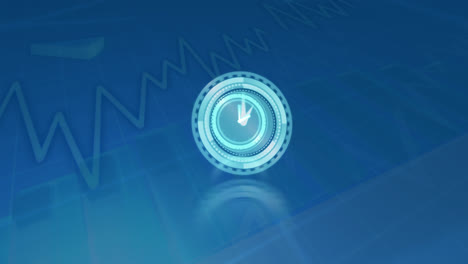 animación de reloj en movimiento sobre el gráfico