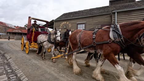 carriage ride through sovereign hill, ballarat, australia