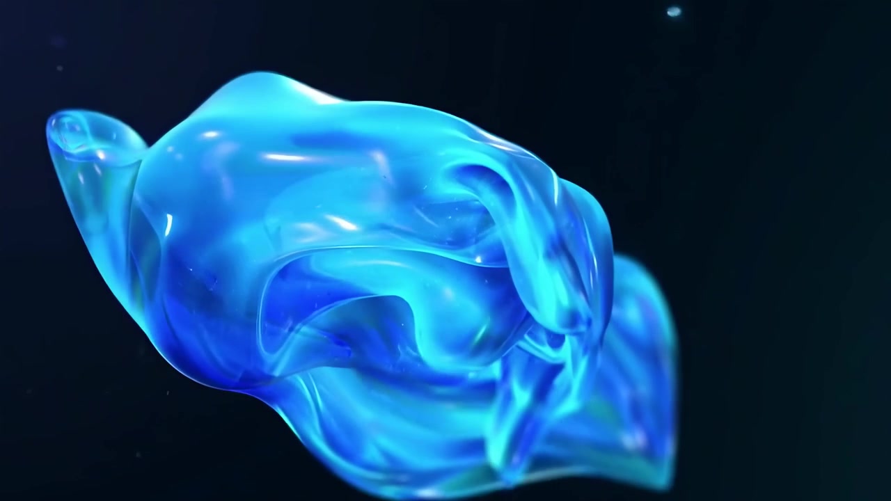 Movimento fluido astratto dinamico e lucido blu e ciano