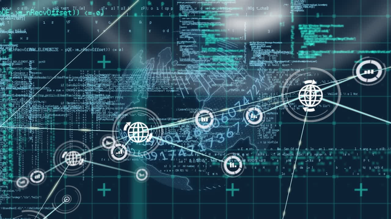 Animation of network of connections over data processing