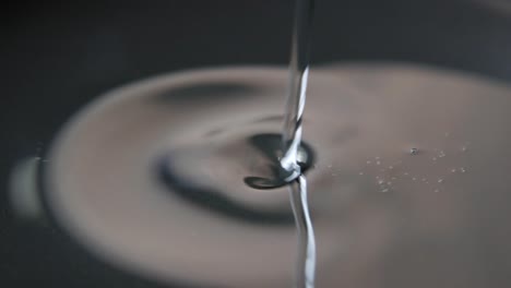 water splashing into oil in a pan