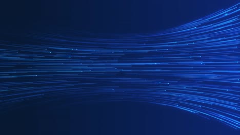 dynamic bright light flare particles forming curved digital stream for futuristic tech backgrounds