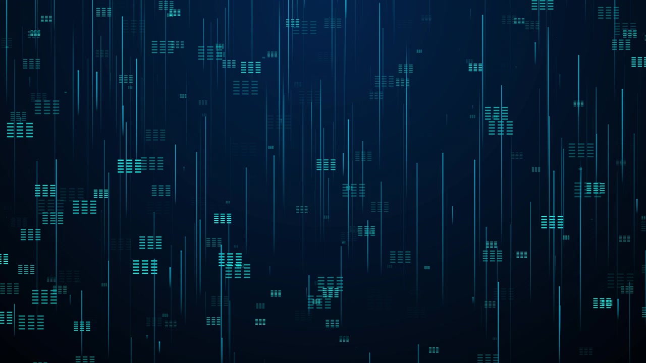 Abstract Digital Data Stream with Moving Vertical Lines