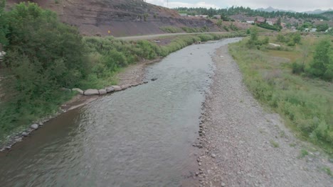 aerial view of a glacier river in colorado springs