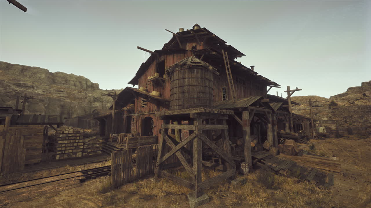 오래된 버려진 서쪽 건물