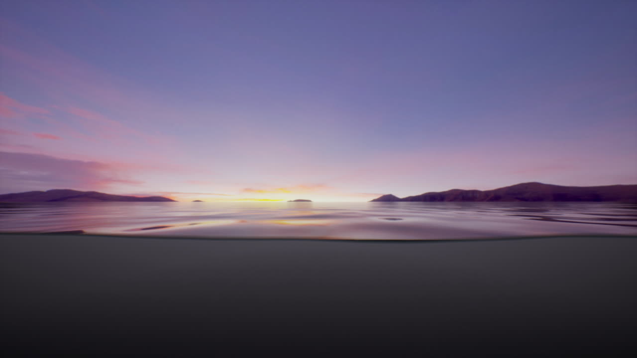 바다 위에 해가 지는 것