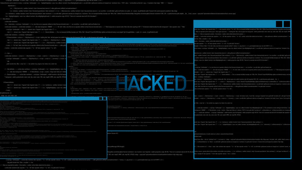 4K Hacker text animation blue 03