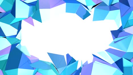 abstracto simple azul violeta baja poli 3d superficie dividida como fondo elegante. fondo de movimiento poli bajo geométrico suave con polígonos violeta azul puro. fondo de bucle sin costuras 4k fullhd