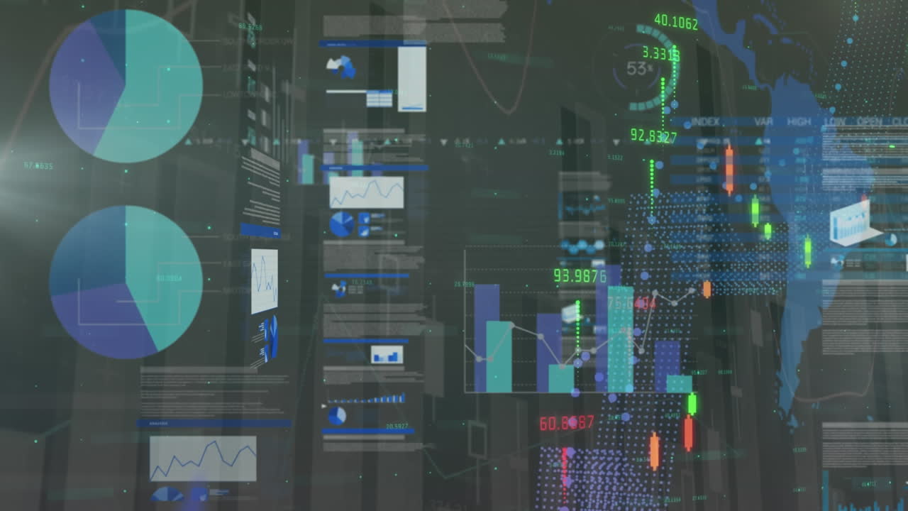 animación de estadísticas y procesamiento de datos sobre el mapa del mundo