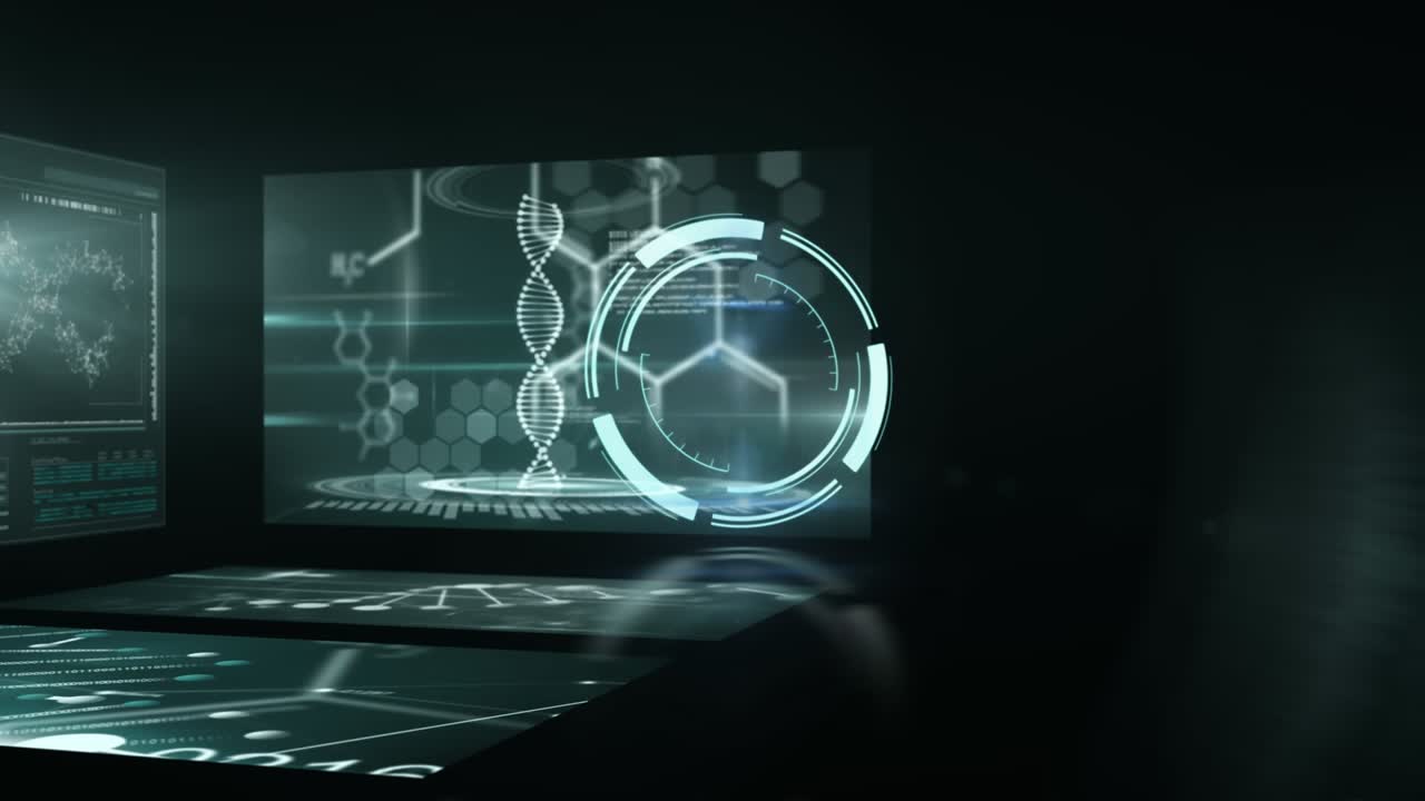Animation of globe with network of connections and screens