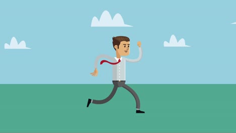 businessman elegant runner character animation