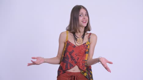 una hermosa mujer hipster.