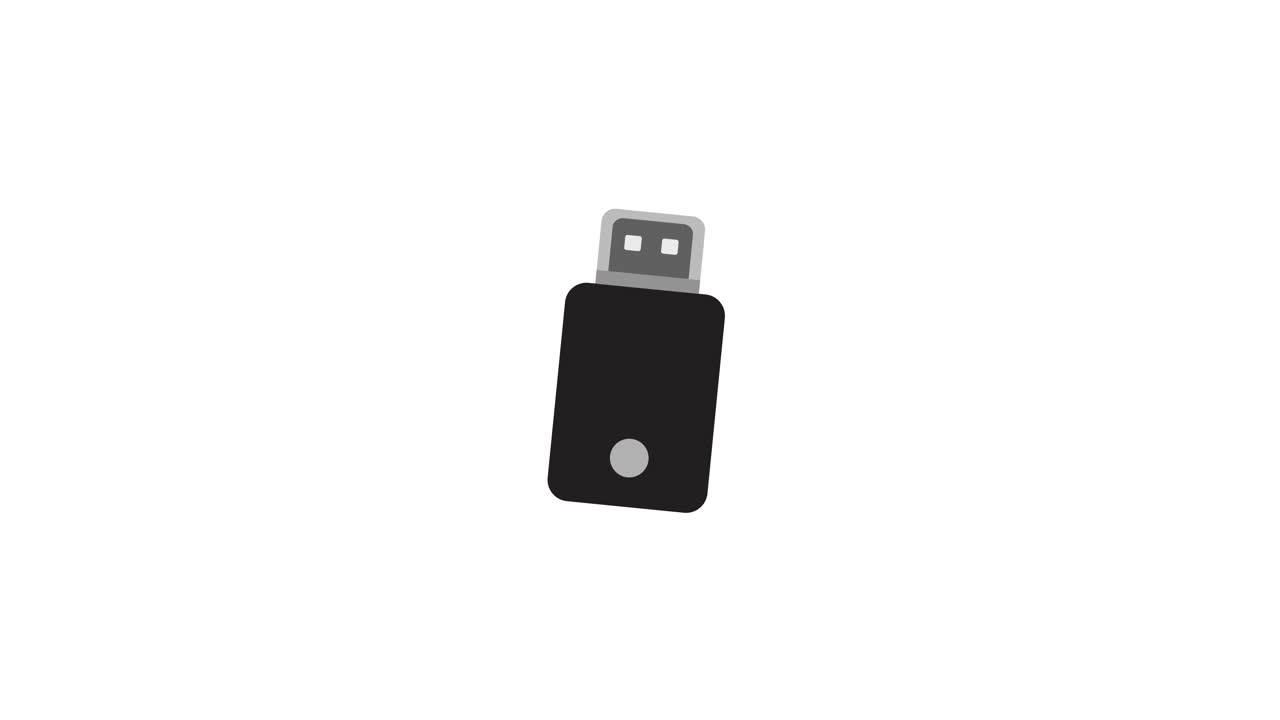 Animation af et USB-flashdrev med udtrækkeligt stik