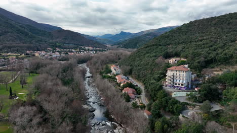 panoramic aerial shots unveil the vibrant hues and terrains of amélie-les-bains-