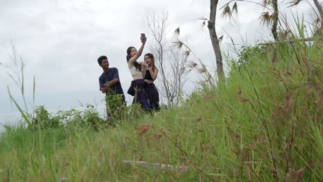 friends taking a selfie on a hike