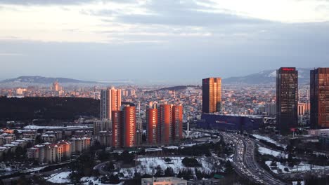 istanbul cityscape in winter