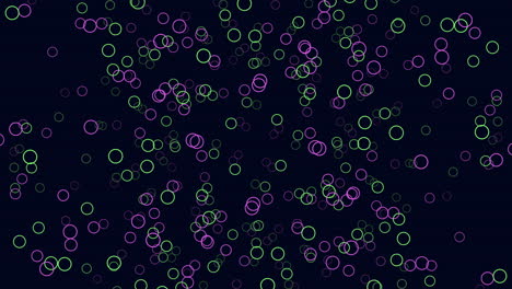 patrón circular de círculos púrpuras y verdes sobre un fondo negro