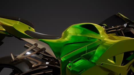 moto sport bike in dark studio with bright lights