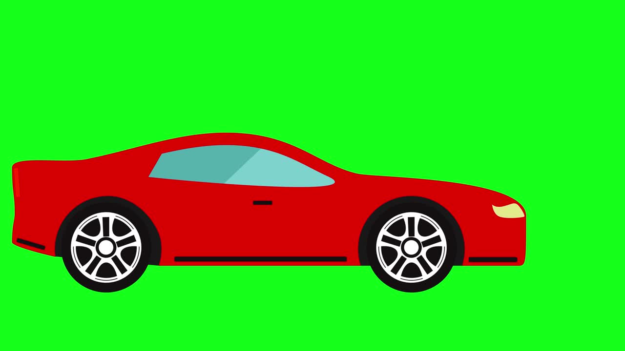 Running car animation, green screen chroma key, graphic source element ...