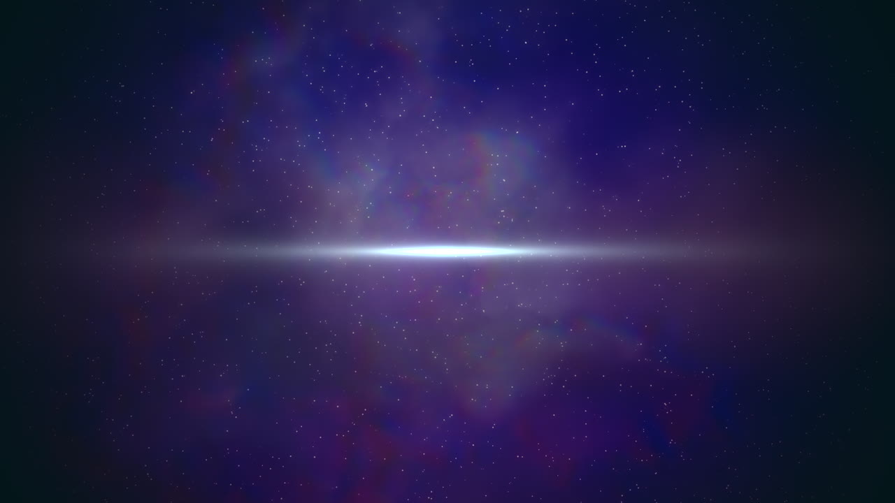 destello de estrella y nubes azules en la galaxia