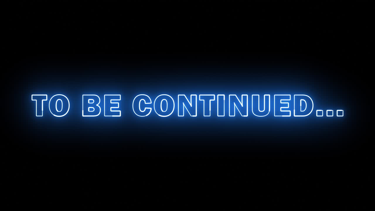 TO BE CONTINUED Glowing Text Lines Reveal on Black Background. Perfect for minimalist movie titles, video teasers, sci-fi intros, or inspirational social media content. Use add or screen modes