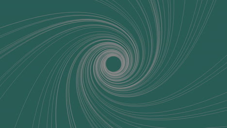 green spinning spiral made up of thin lines in a clockwise pattern